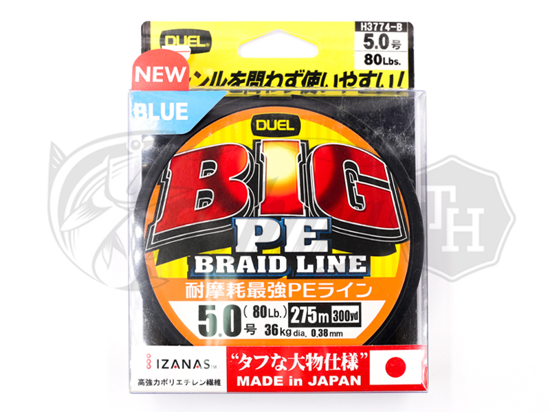 images/product/สาย PE  DUEL BIG PE BRAID LINE PE5(80LB)ม้วน 300 หลา สีน้ำเงิน/DUEL-BIG-PE5B-275m 1.jpg